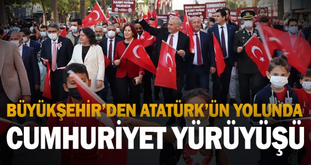 Atatürk'ün yolunda Cumhuriyet yürüyüşü yoğun katılımla gerçekleştirildi