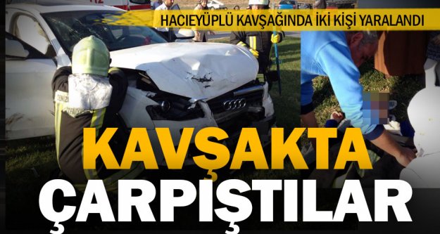 Hacıeyüplü Kavşağında kaza: 2 yaralı
