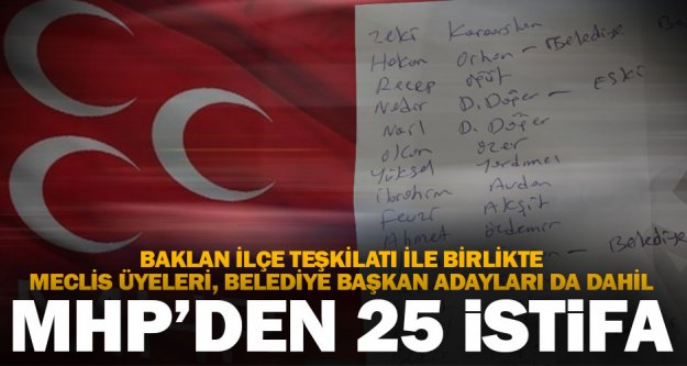 MHP'nin Baklan ilçe yönetimi dahil 25 kişi istifa etti