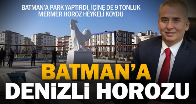 Büyükşehir Batman'a park yaptı, içine de horoz heykeli koydu