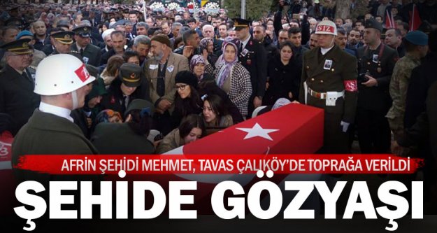 Afrin Şehidi Mehmet Dinek, Tavas'ta toprağa verildi