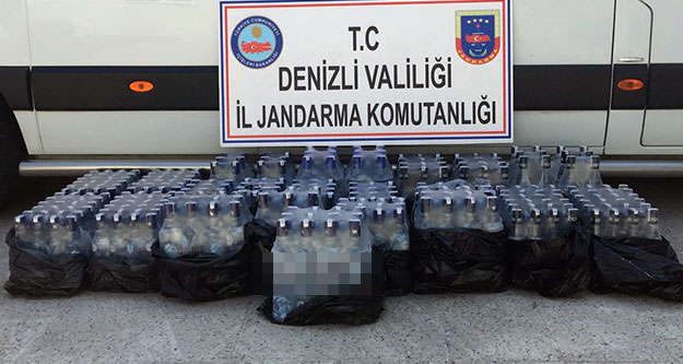 Jandarma, 317 şişe kaçak içki ele geçirdi