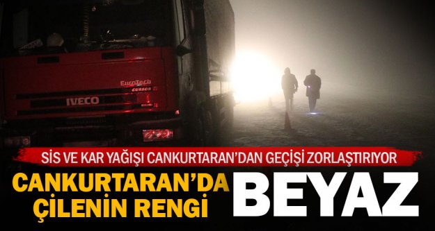 Denizli- Antalya Karayolu'nda sis ve kar ulaşımı aksattı