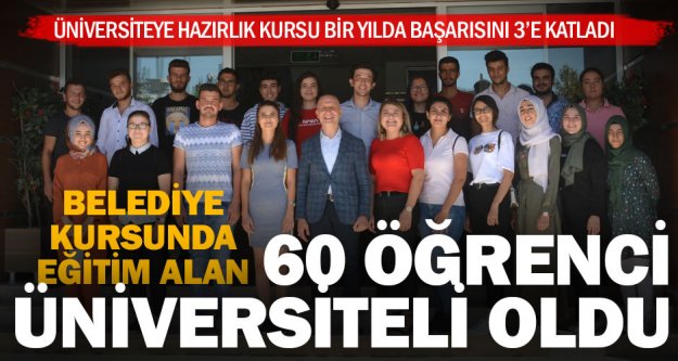 Sarayköy'de hazırlık kurslarına katılan 60 öğrenci üniversiteli oldu