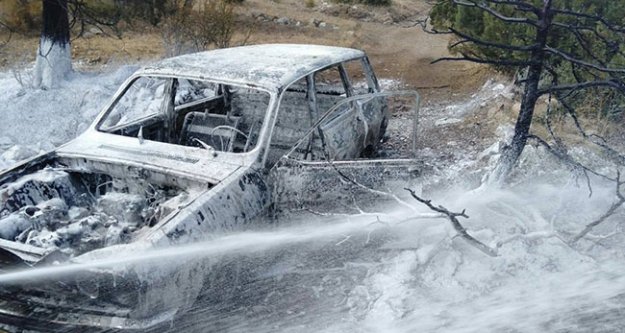 Çameli'de yanan otomobil ormanı yakıyordu