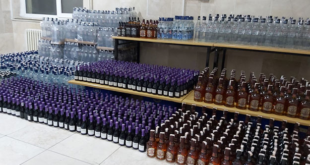 2 bin 500 şişe kaçak içki ele geçirildi