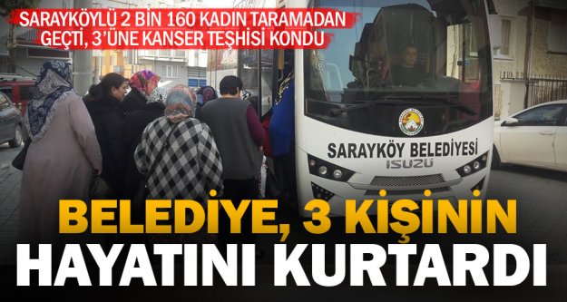 Sarayköy'de 2 bin 160 kişi kanser taramasından geçti, 3 kadına teşhis kondu