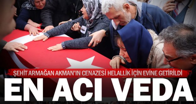 Şehit Armağan Akman'ın cenazesi helallik için baba ocağında