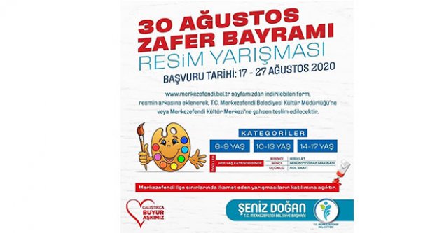 Merkezefendi Belediyesi 30 Ağustos Zafer Bayramı Resim Yarışması Düzenliyor