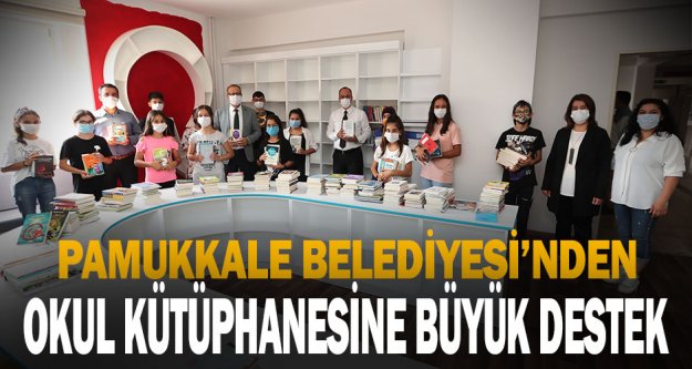 Pamukkale Belediyesi'nden okul kütüphanesine büyük destek