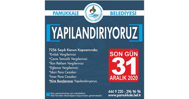 Pamukkale Belediyesi'nden yapılandırma imkânı