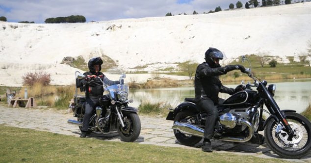 Bakan Tüzmen ve Başkan Örki'den motosikletle Pamukkale turu