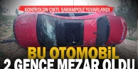 Akköy'de şarampole devrilen otomobildeki 2 genç öldü  