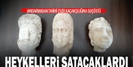 Pamukkale'de tarihi eser kaçakçılığı operasyonunda üç heykel başı ele geçirildi