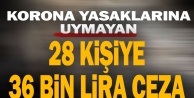 28 kişiye 36 bin lira korona cezası