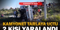 Denizli'de tarlaya devrilen kamyonetteki 3 kişi yaralandı