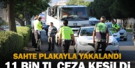 Sahte plakayla kaçmaya çalışan hafriyat kamyonu şoförüne 11 bin lira ceza